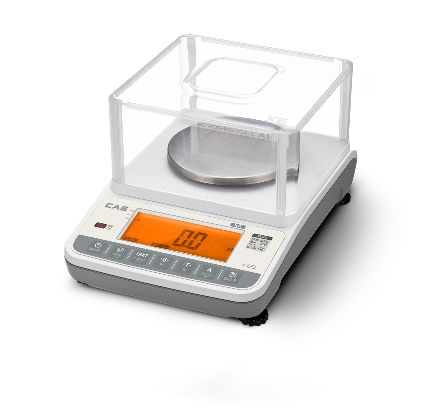 Precision Balance – CAS XE–1500–ML – Maximum Load 1500 g – Graduation Value 0.02 g – Weighing Area 155 x 143 mm – Stainless Steel