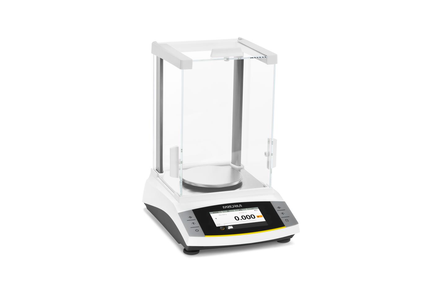 Analysenwaage – Sartorius Entris II BCA124I-1S – Höchstlast 120 g – Ablesbarkeit 0,1 mg – Wägefläche Durchmesser 90 mm – Windschutz – Justierung mit internem Prüfgewicht – Edelstahl–Wägeplatte