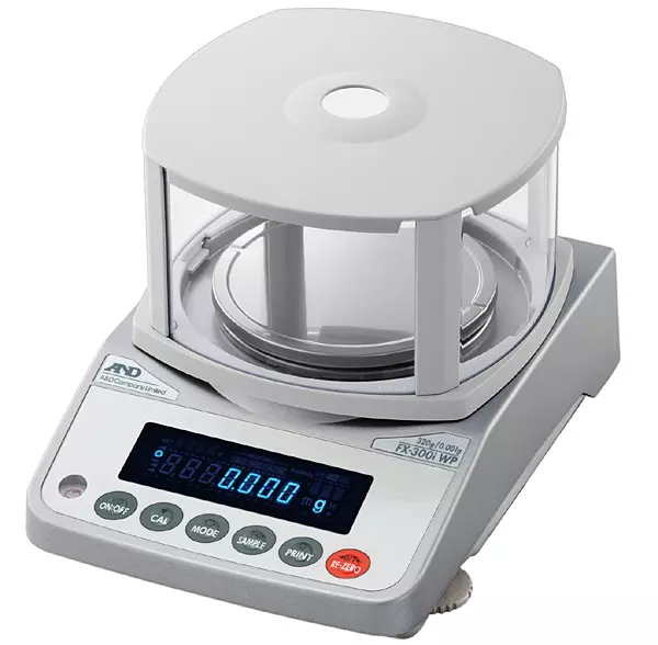 Präzisionswaage – A&D FX–300iWP – Höchstlast 320g – Ablesbarkeit 0,001g – Metallgehäuse IP65 – Garantie 4 Jahre 