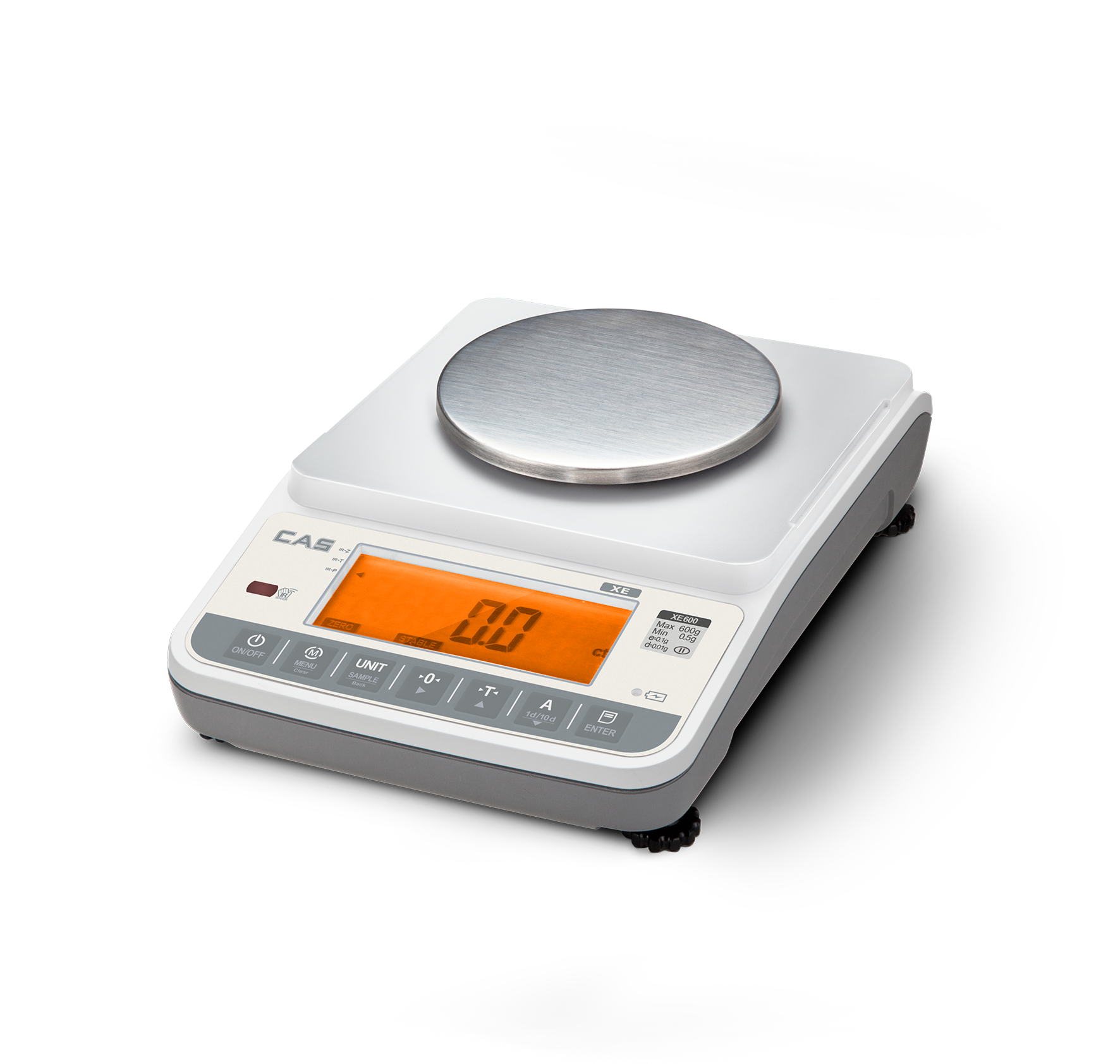 Geeicht lieferbare Präzisionswaage CAS XE Serie – in 7 Varianten erhältlich – Wägefläche Durchmesser 128mm