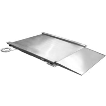 Geeicht lieferbare Durchfahrwaage Dini Argeo LPEI15-1 - Höchstlast 1500 kg - Ablesbarkeit 200 g - Wägefläche 1250 x 1000 mm - Edelstahl
