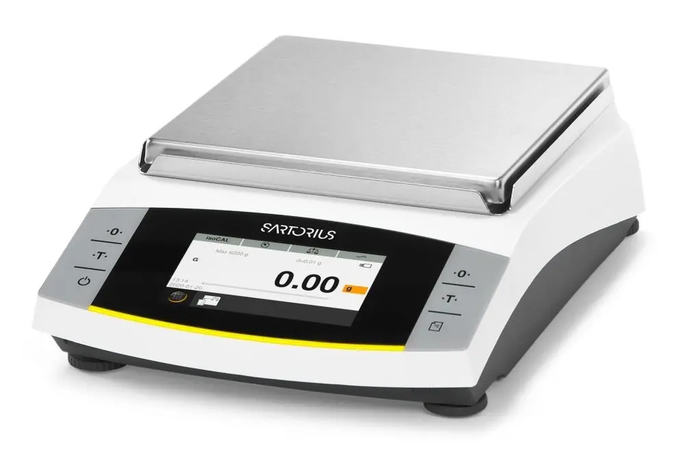 Präzisionswaage – Sartorius Entris II BCA10201I–1S – Höchstlast 10200 g – Ablesbarkeit 100 mg – Wägefläche 182 x 182 mm – Justierung mit internem Prüfgewicht – Edelstahl–Wägeplatte 