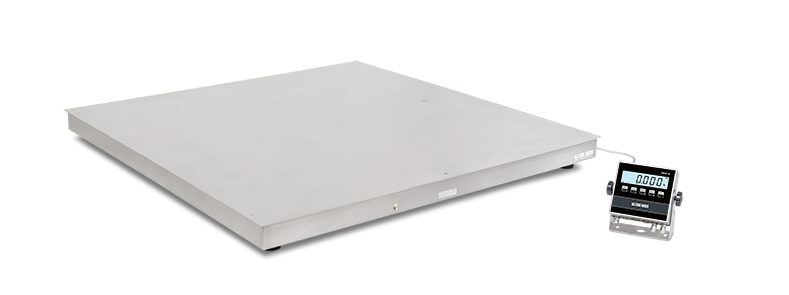 Bodenwaage DINI ARGEO WFI1010-1500-PRO – Höchstlast 1500 kg – Ablesbarkeit 200 g – Plattform 1000 x 1000 mm – Edelstahl/IP68-Wägezellen