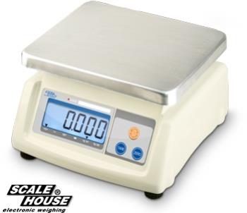 Geeicht lieferbare Tischwaage Dini ATM25 - Höchstlast 25 kg - Ablesbarkeit 5 g - Wägefläche 230 x 190 mm - Edelstahl