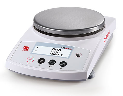 Precision balance Ohaus precision balance Ohaus PR series – available in 8 variants – weighing surface diameter 180mm – with ionizer