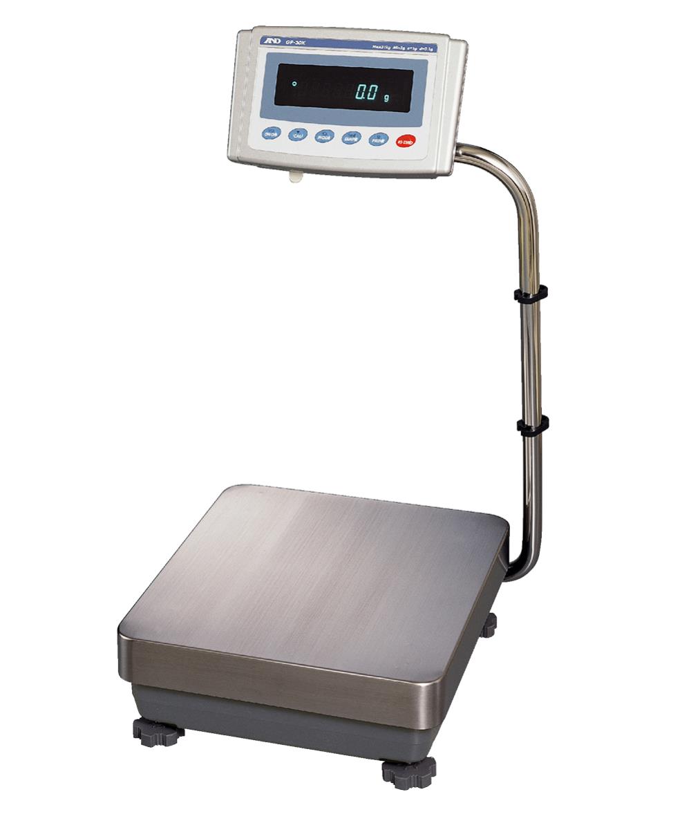 Plattformwaage – A&D GP-12K – Höchstlast 12 kg – Ablesbarkeit 0,1 g – Wägefläche 384 x 344 mm – Garantie 4 Jahre