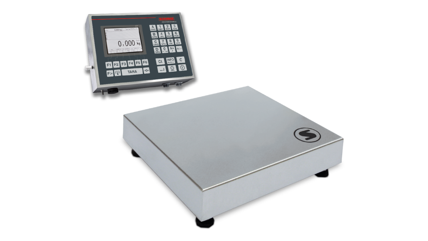 Geeicht lieferbare Plattformwaage Soehnle 7490.12.110 - Höchstlast 6 kg - Ablesbarkeit 1 g - Wägefläche 310 x 275 mm - Edelstahl