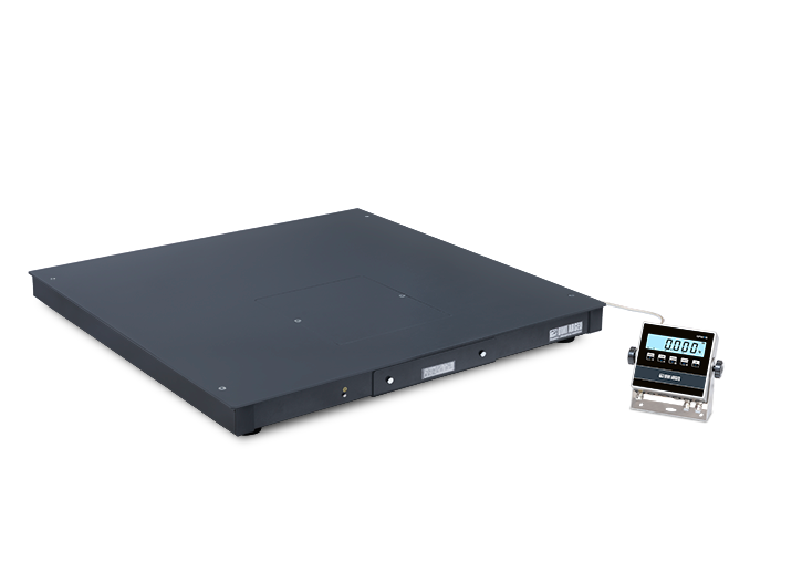 Eichfähige Bodenwaage Dini Argeo WF1010-1500-PRO – Höchstlast 1500 kg – Ablesbarkeit 200 g – Plattform 1000 x 1000 mm – IP68-Wägezellen