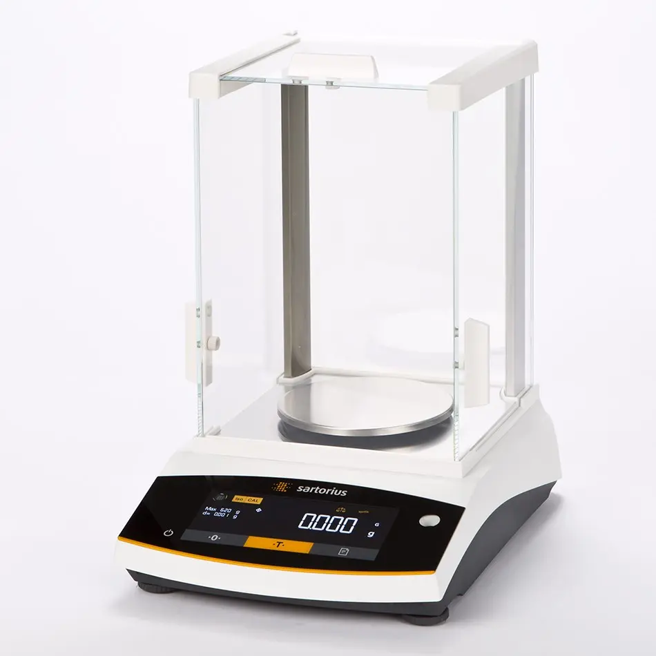 Präzisionswaage Sartorius Entris II BCE223I-1S - Höchstlast 220 g - Ablesbarkeit 1 mg - Wägefläche Durchmesser 120 mm - Windschutz - Justierung mit internem Prüfgewicht - Edelstahl-Wägeplatte