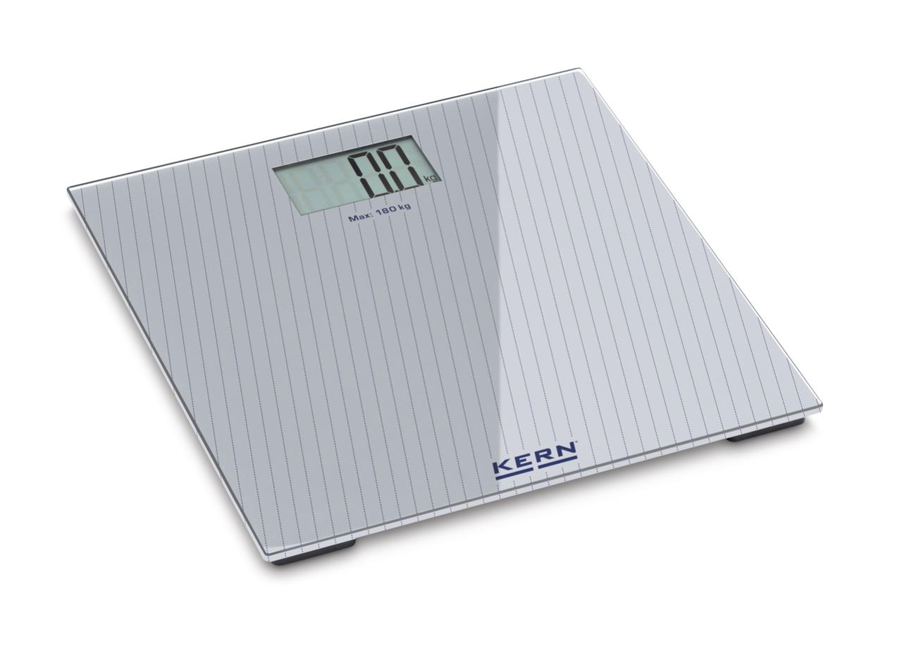 Bathroom scale – KERN MGD 100K-1S05 – maximum load 180 kg – readability 100 g – weighing surface 300 x 300 mm – glass – set = 5 pieces