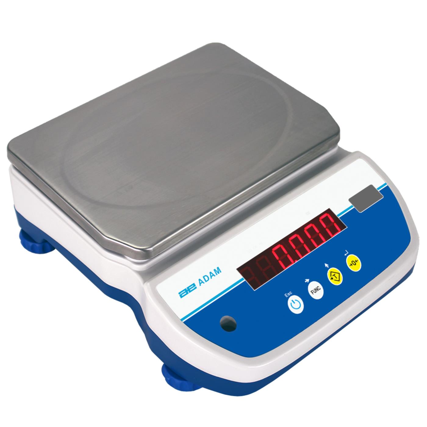 Tischwaage – ADAM Aqua ABW 8 – Höchstlast 8 kg – Ablesbarkeit 1 g – Wägefläche 245 x 180 mm – Edelstahl